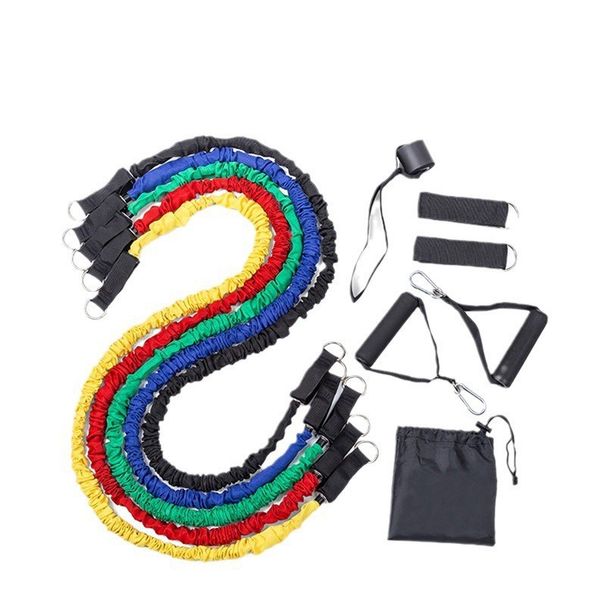 Corde de traction TPE 11 ensembles d'extension de poitrine d'entraînement en force pour hommes et femmes Bouton D 11 ensembles de corde de traction_voghion.com