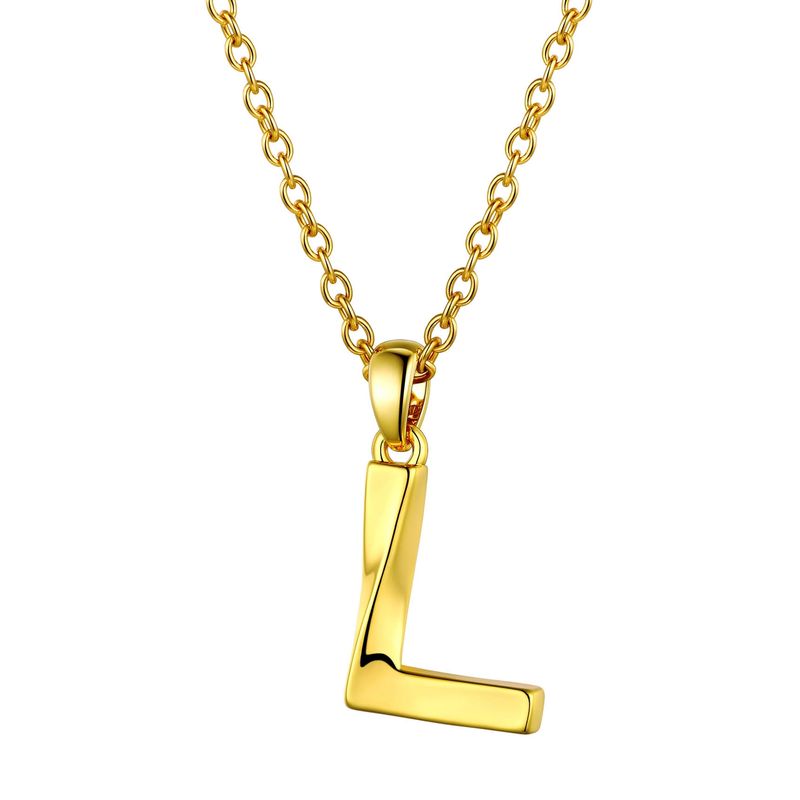 Laatikui Halskette mit gedrehtem Anfangsbuchstaben „L“ aus Gold, Halskette mit Alphabet-Buchstaben-Anhänger für Frauen und Mädchen, Charm-Name, personalisiertes Statement_voghion.com