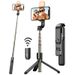 Razširljiv stativ za selfie palico z dopolnjevalno lučko, brezžičnim upravljanjem, združljiv z iPhone, Samsung, Google,_voghion.com