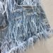Frauen Kleidung Schwere diamant straußen haar abnehmen fringe mode alle-in-one denim shorts frau_voghion.com