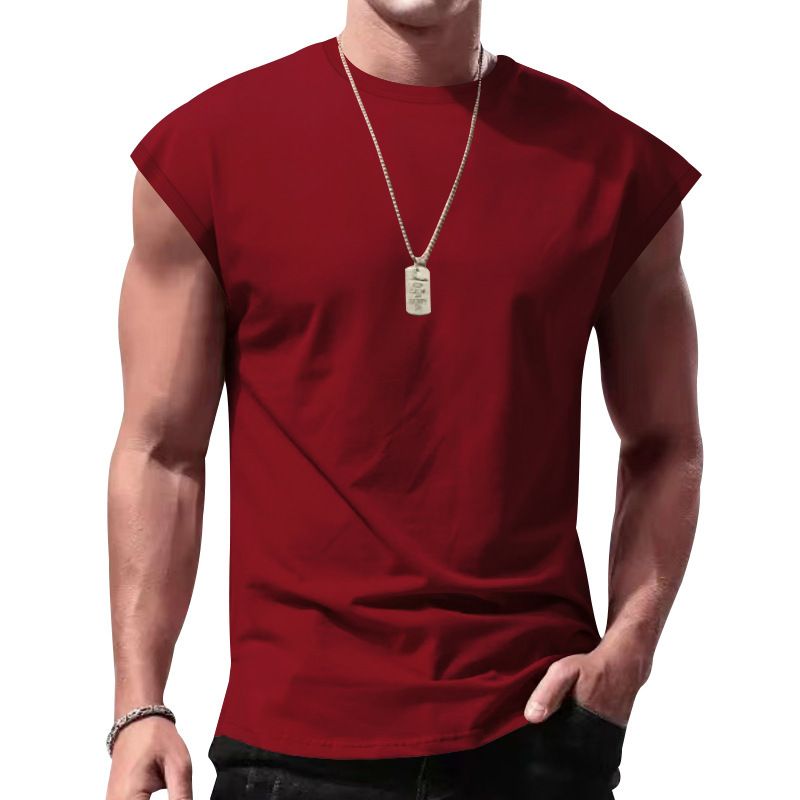 Men's Clothing Men's Summer New Style Sleeveless T Shirt Youth Casual Loose Solid Color Thin Waistcoat T Shirt Men's Clothing_voghion.com