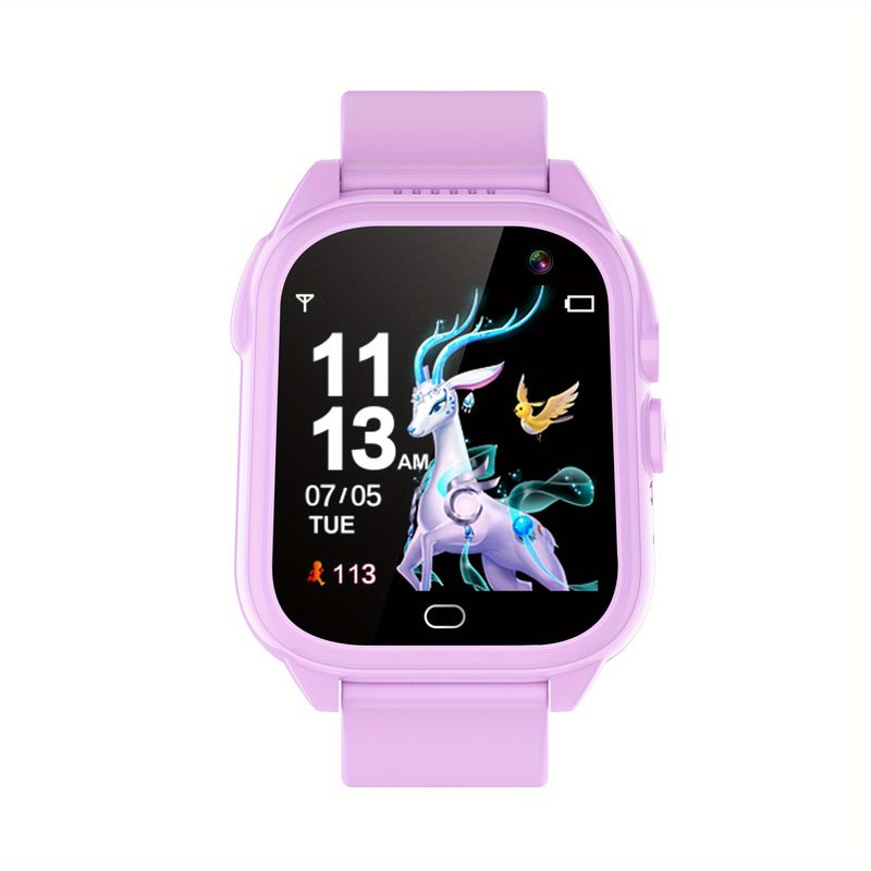 Waterdicht smartwatch voor kinderen, 24 spellen, 3,66 cm HD-aanraakscherm, muziekspeler, camera-videorecorder, 12/24-uurs klok, stappenteller, alarm, zaklamp, rekenmachine_voghion.com
