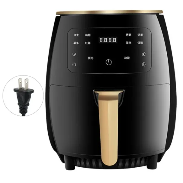 Elektrische Heißluftfritteusen in Familiengröße, Ofen, ölfreier Herd mit digitalem LCD-Bildschirm für Touchscreen und abnehmbarer Antihaftbeschichtung, 1 Tropfenversand_voghion.com