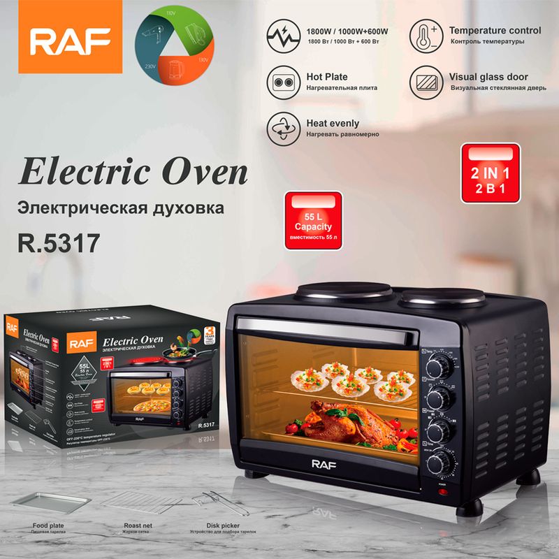 RAF EU Standard Cross-Border 2-in-1 Multi-Functional Electric Oven Home Kitchen Appliance For Baking Cakes And Cooking_voghion.com