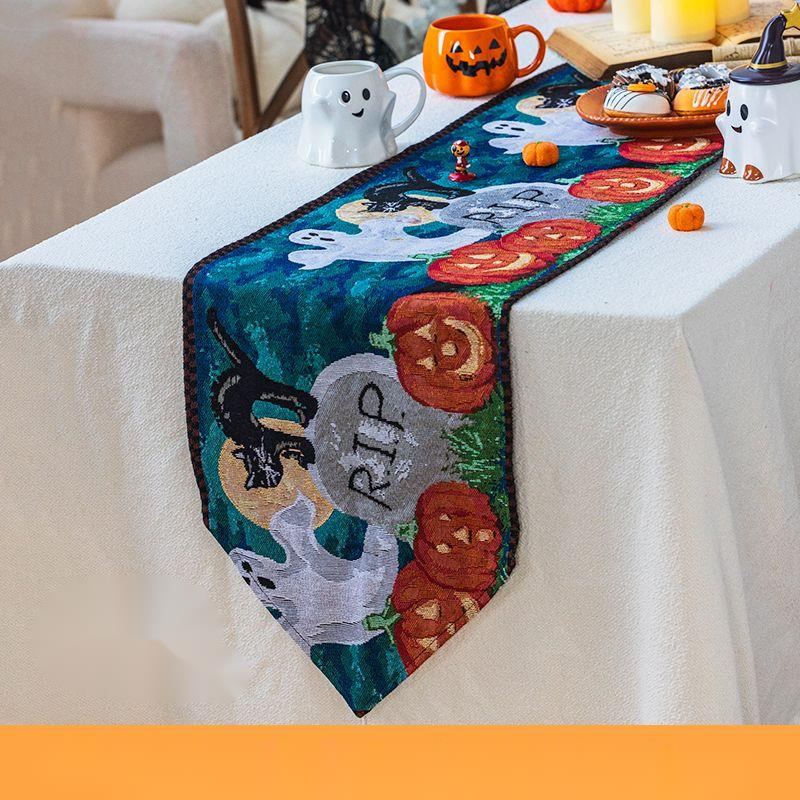 Bandeira de Halloween, tapete, toalha de mesa, decoração de eventos, adereços, presentes, armário de hotel, decoração de abóbora para casa_voghion.com