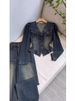 Women's Clothing Internet Celebrity Street Blasting Washed Blue Denim Two Piece Suit Pants Spring And Autumn New Women's Clothing_voghion.com