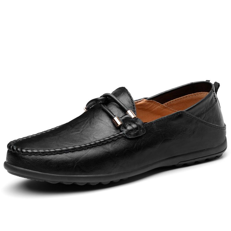 Men's Loafers British Style Spring Leather Casual Cowhide Summer Driving Slip-On Lazy Trendy Korean Version Shoes_voghion.com