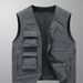 Men's work baggy vest sleeveless multi-pocket clip men's photography jacket_voghion.com