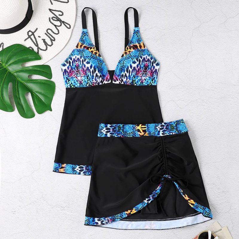 2024 New Bikini Swimsuit Women's European and American Beach Vacation Drawstring V-neck Sexy Split Swimsuit Women's_voghion.com