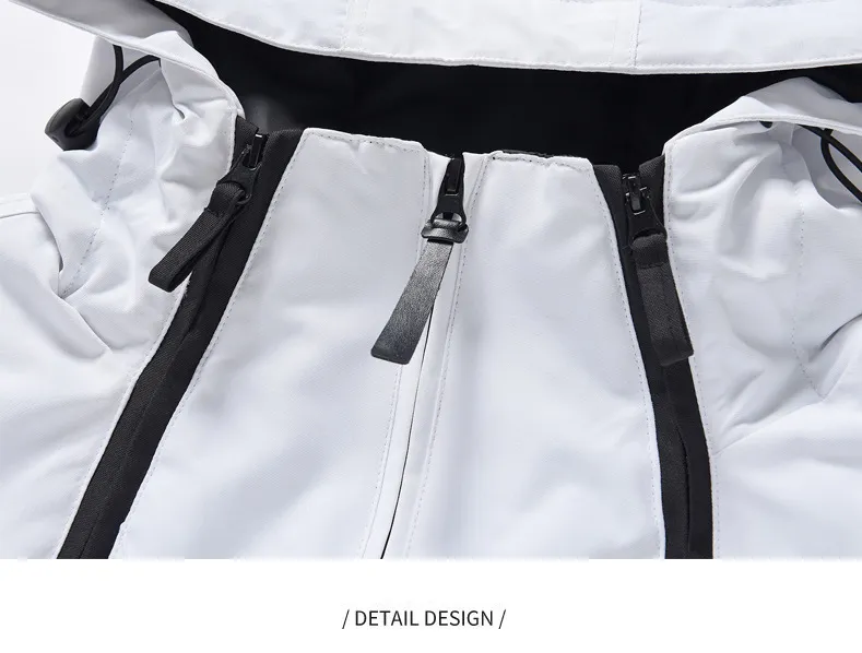 Jauns ziemas vīriešu un sieviešu vēja necaurlaidīgs, ūdensnecaurlaidīgs, silts un elpojošs vienvietīgs un divvietīgs slēpošanas kostīms, kā arī kokvilnas slēpošanas kostīms_voghion.com