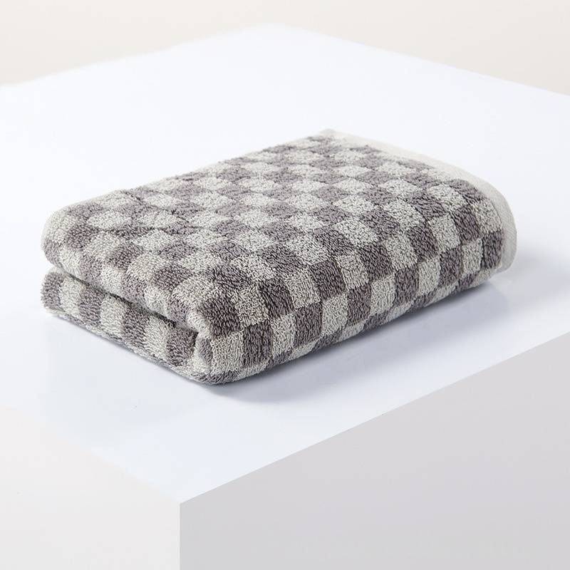 Premium Checkered Cotton Face Towel - 34x75cm Extra Thick & Super Soft_voghion.com