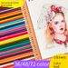 50-Color Bulk Oil-Based Colored Pencils 3.0mm Thick Core - 2B Softness For Sketching, Doodling & Art Studio Use - Premium Wooden Case_voghion.com