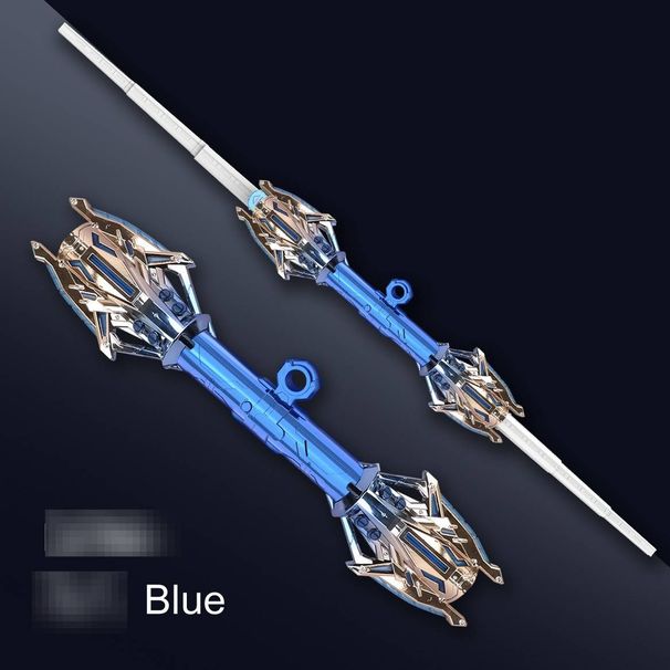 Cool Adult Light Saber Toy - Double-Edged Telescoping Design, Rotating Deployment & 7-Color LEDs, Perfect For Man Cave & Fun Gatherings_voghion.com