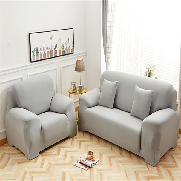 Minimalist Stretch Sofa Cover – Full Elastic Slipcover For Sectional Couches, Solid Colors (Red, Grey, Navy & More), Machine Washable_voghion.com