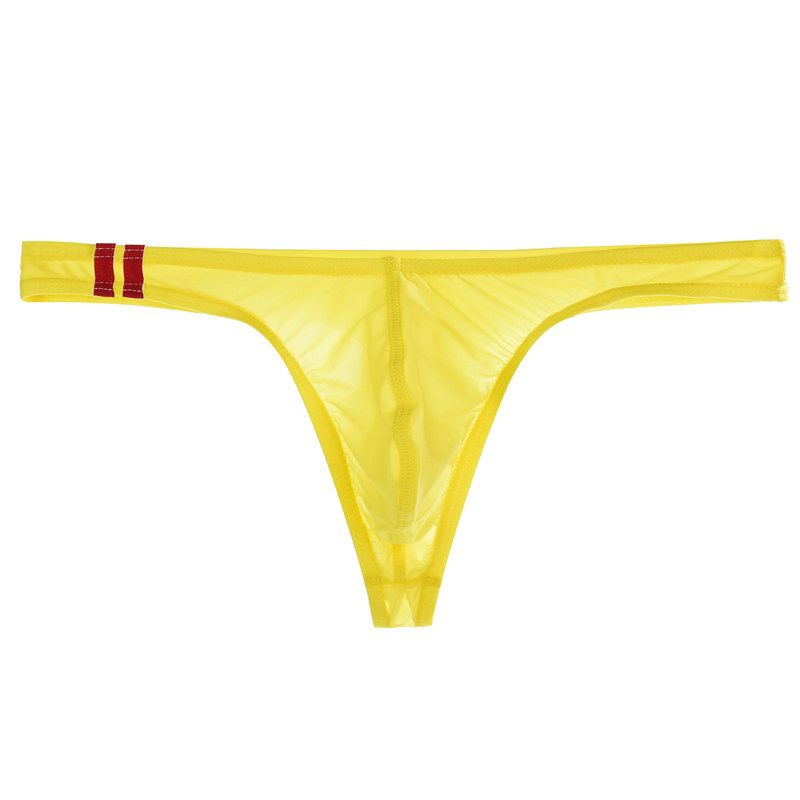 Ice Silk Transparent Thong Thin Low Waist Sexy U Convex Underwear Summer Breathable Men's Youth Pants_voghion.com