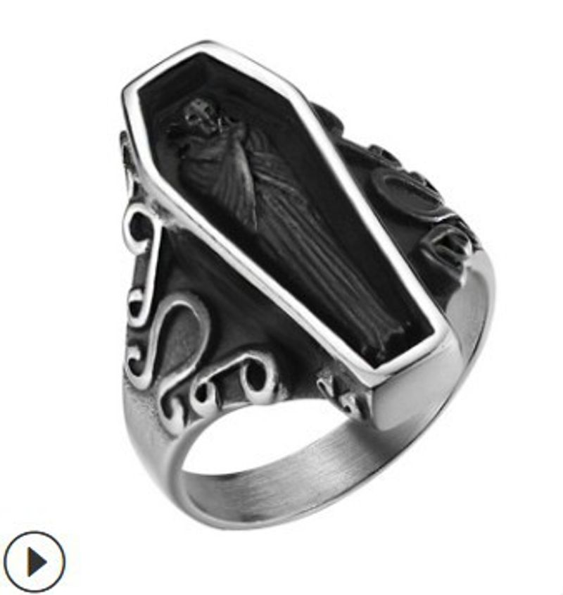 Skull Series Zombie Coffin Epoxy Ring for Men and Women_voghion.com