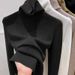 Soft sticky sweater with pile collar base, women's inner layer, slimming effect, autumn and winter new high neck knitted_voghion.com
