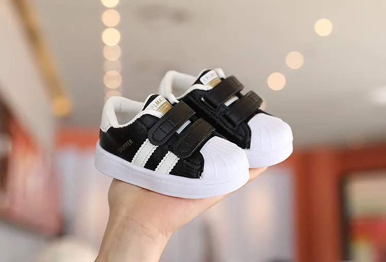Spring And Autumn Children's Sneakers, White Shoes, Soft Sole Toddler Shoes, Boys' Sports Shoes, Girls' Baby Shoes, Baby Shoes, Shell Toe_voghion.com