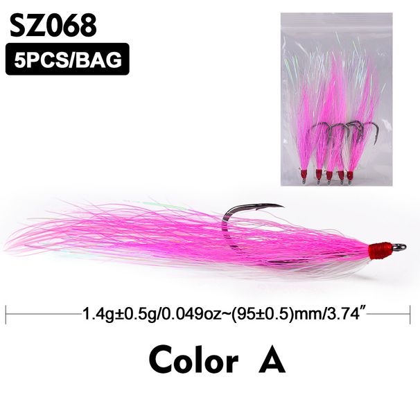 Bionic Lure Anchor Feather Hair Tying Single Barbed Fish Hook Gear Accessories Fishing_voghion.com