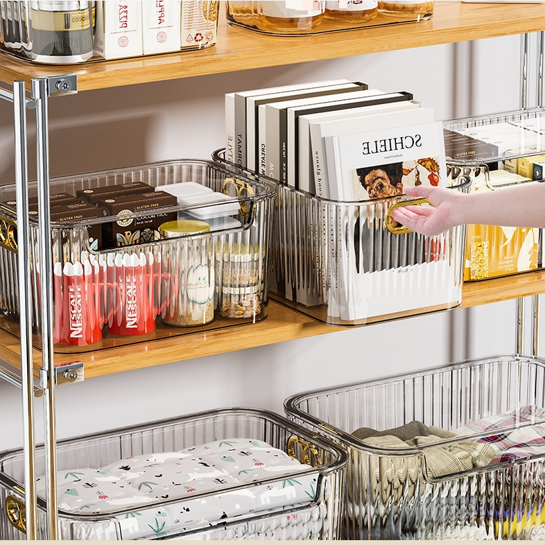 Desktop Transparent Cosmetics Storage Box Snacks And Beverages Storage Basket Sundries Convenient Storage Box_voghion.com