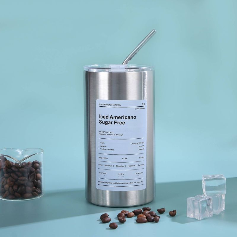 304 Stainless Steel Vacuum Insulated Tumbler - 16oz Leakproof Travel Coffee Mug With Screw Lid, Keeps Hot/Cold For Hours_voghion.com