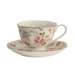 Set di tazze e piatti da caffè in porcellana Bone China dorata, tazza e piatto da tè pomeridiano di alta qualità con motivi floreali primaverili, tazza da acqua per coppia_voghion.com