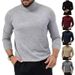 Inner Layer Autumn Winter Fleece Lined Turtleneck Long Sleeve T-Shirt Men's Pullover Thermal Base Shirt Top_voghion.com