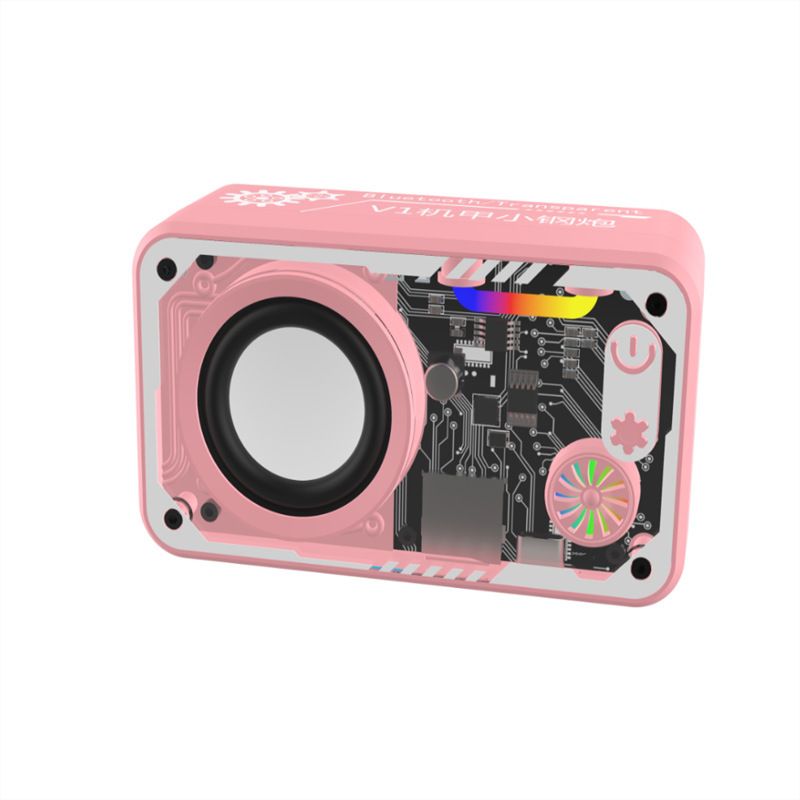 ​V8 Bluetooth Speaker - Dual Driver Transparent Design With RGB Lights & Powerful Bass (Compact Desktop Speaker For Gaming, Music & Home Use)​_voghion.com
