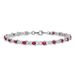 Sterling Silver Rhodium-plated Composite Ruby And Diamond Bracelet_voghion.com
