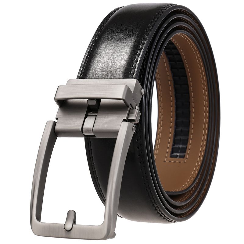 Zinc Alloy Automatic Buckle Men's Two-layer Cowhide Belt LY36-561948-2_voghion.com