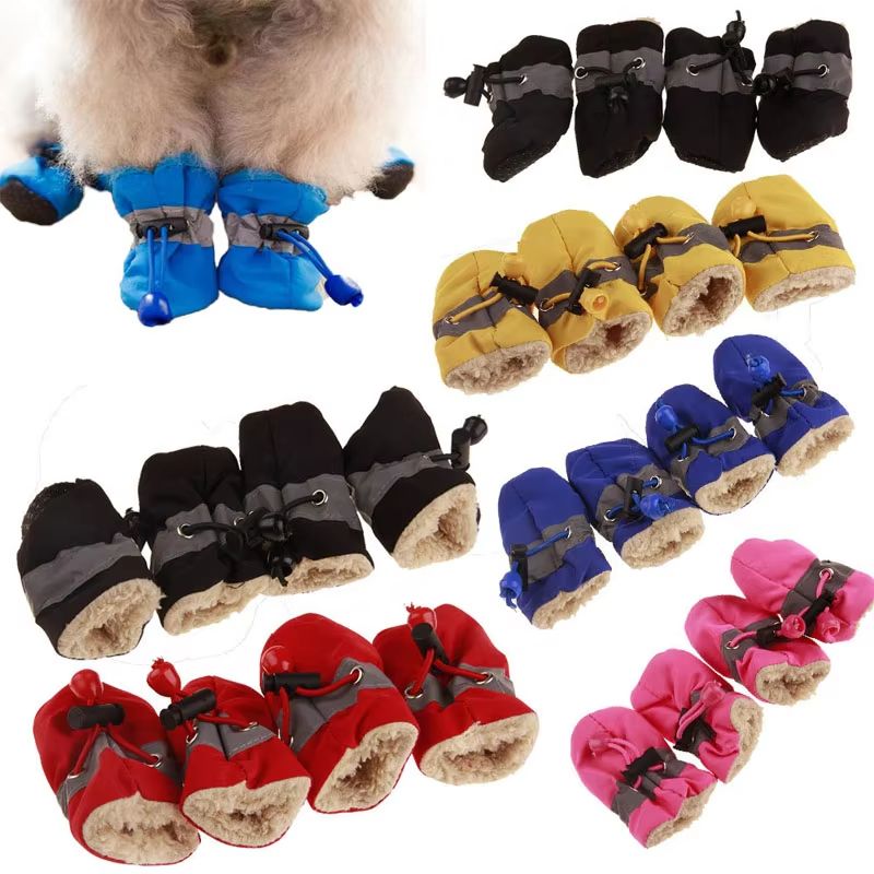 SHENGMEIYU Winter Velvet Boots For Puppies 4 Pcs By PawParty Store_voghion.com