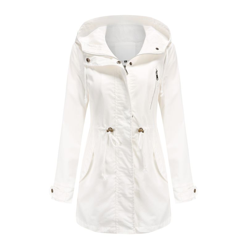 New Women's Hooded Trench Coat Large Size Loose Solid Color Clothing_voghion.com