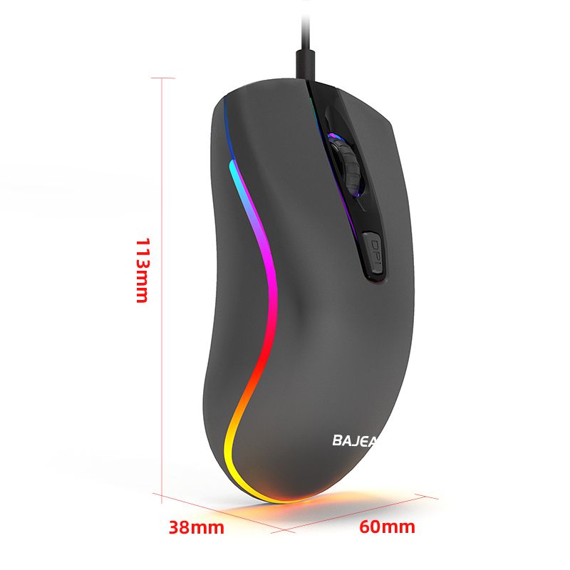 Beal D1 com fio e-sports 4D luz de jogo colorida computador laptop desktop mouse USB_voghion.com