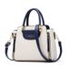 Fashion Color Contrast Handbag, ing Striped Crossbody Bag, Women's Elegant Office & Work Purse_voghion.com