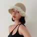 Straw Hat Woven Lace Pearl Hat Women's Summer Thin Beach Beach Lotus Leaf Edge Bucket Hat Shading Sun Protection_voghion.com
