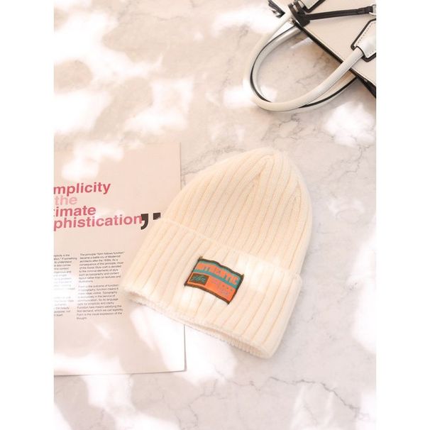 Chapeau en laine tricoté pour enfants, visage rond, Version polyvalente, mode Orange coréenne, automne et hiver_voghion.com