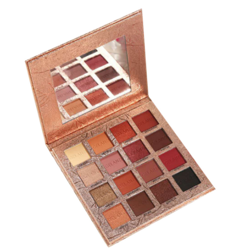 GELA 16 Color Eyeshadow Tray Champagne Gold Leaf Girl Glamour Eyes Ultra Fire Eyeshadow_voghion.com