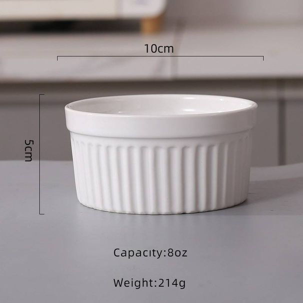 Keramik-Soufflé-Auflaufförmchen, 4er-Pack, ofen- und frittiergeeignet, Auflaufformen für Crème Brûlée, Vanillepudding, Eierpudding, weiße, runde Dessertschalen, BPA-frei_voghion.com