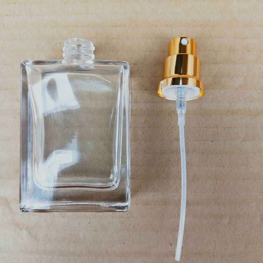 Perfume Accessories 30ml Rectangular Bayonet Perfume Bottle Aluminum Spray Head Transparent Glass Bottle Empty Bottle_voghion.com