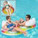 Glitter Rainbow Pool Float For Adults - Premium Transparent PVC Lounger With Backrest & Cup Holders (Heavy-Duty 600D 350lbs Capacity UV-Resistant)_voghion.com