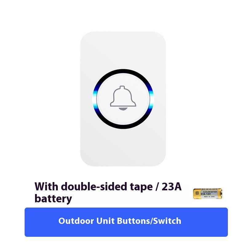 Draadloze deurbel met 61 belopties, groot bereik en weerbestendig – plug-in ontvanger en batterijgevoede knop (VS/EU-norm, binnen-/buitengebruik)_voghion.com