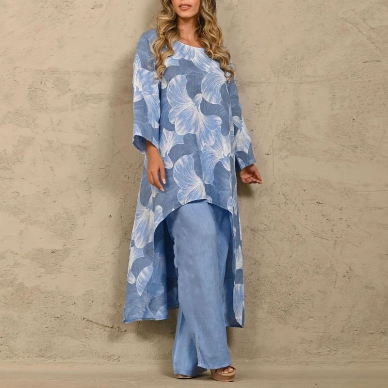 Vêtements pour femmes Mode féminine Décontracté Ample Grande taille Imprimé Hauts irréguliers Costume Été_voghion.com