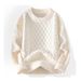 Sweater men's autumn and winter new loose round neck pullover with diamond grid lazy style couple's versatile solid_voghion.com