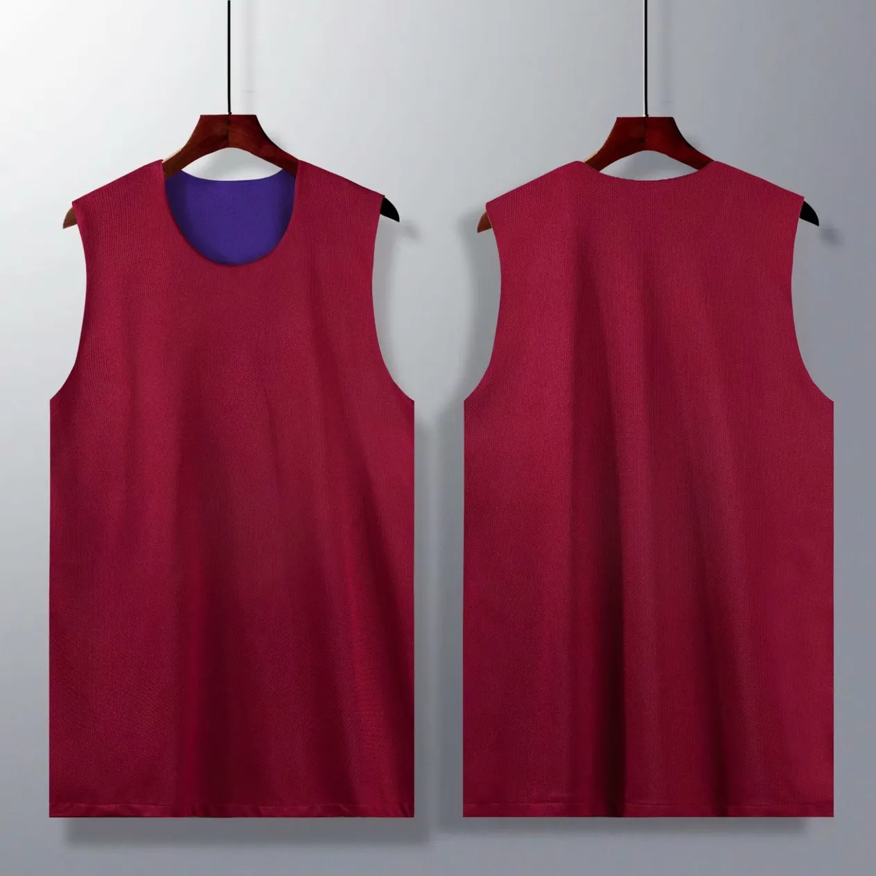 Basketball vest men's training, loose fit for sports, fitness, hip-hop trend, sleeveless basketball shirt, double-sided_voghion.com