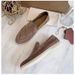 Lefu Beige Sohle 2023 Sommer Neue Leder Britischen Lazy One Foot Kick Bean Schuhe Paar Stil_voghion.com