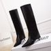 712 Niche Split Trousers Fashion Boots Pointed Thin Heel High Heel Slim But Knee High Boots Long Boots Knight Boots_voghion.com