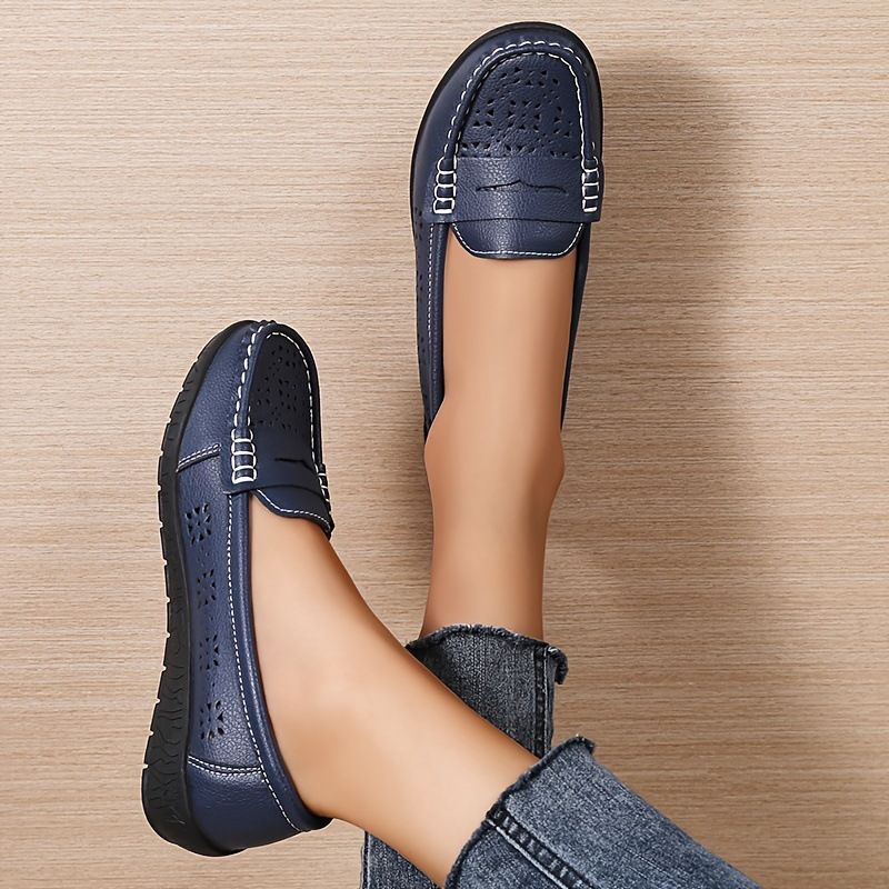 WalkPrime WalkPrime 2025 Mocassins pour femmes, respirants, antidérapants, de style européen et américain, couleur unie, chaussures décontractées_voghion.com