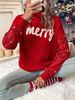 Festive Glitter High Neck Knit Sweater For Women - Cozy Loose Fit Christmas Party Top, Long Sleeve Casual Pullover_voghion.com