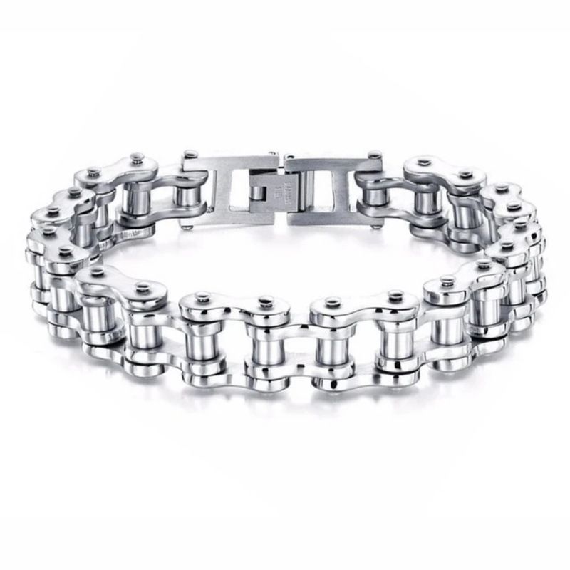 Trendy Men's Versatile Personality Hip-Hop Stainless Steel Japanese And Korean Punk Motorcycle Bicycle Bracelet Couple_voghion.com