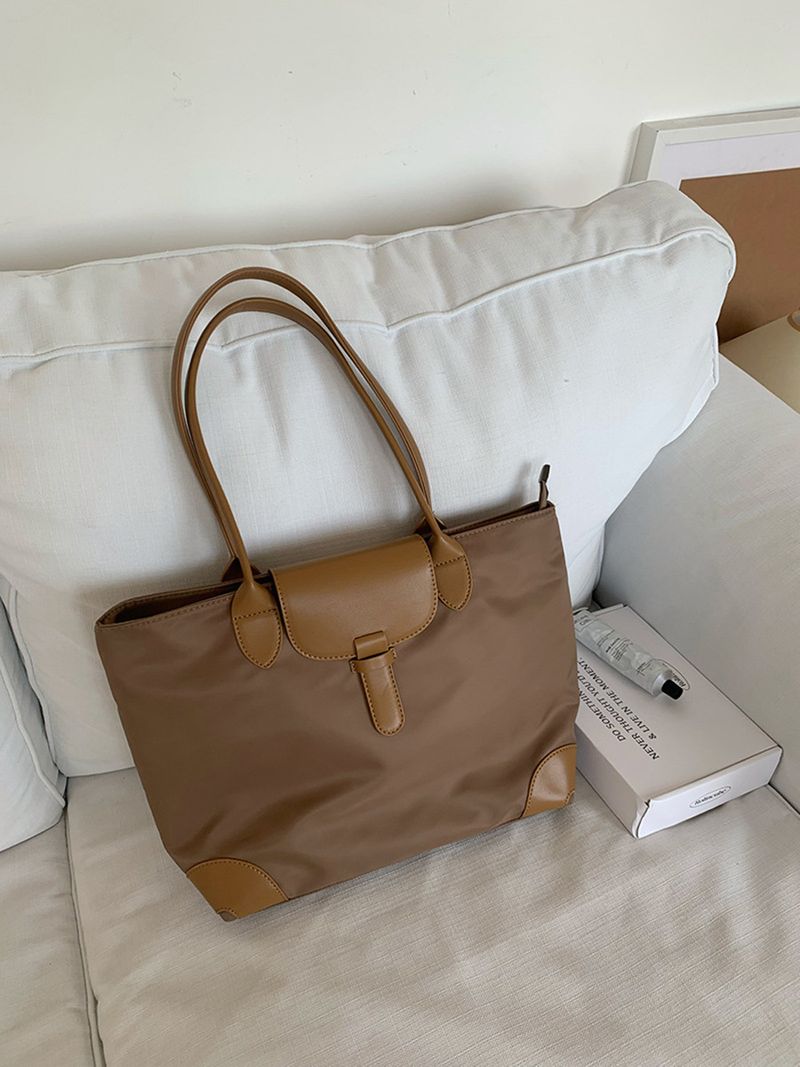 Umhängetaschen für Damen, große Handtasche für Damen, kontrastfarbene Nylon-Canvas-Tasche für den Alltag mit einer Schulter_voghion.com